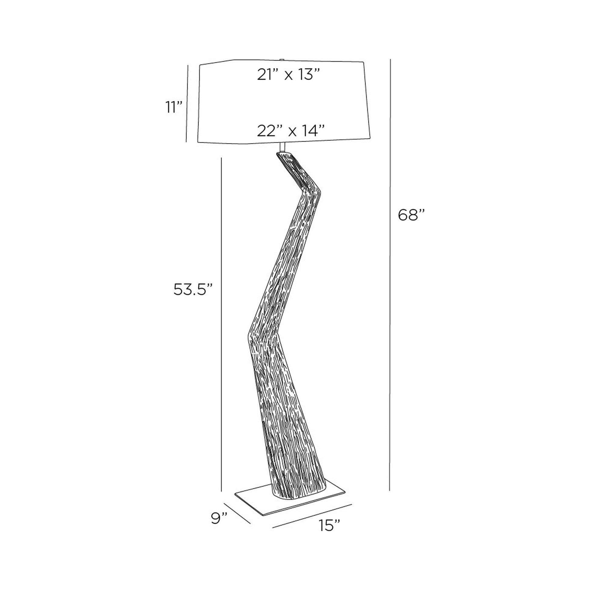 Graceland Floor Lamp - line drawing.
