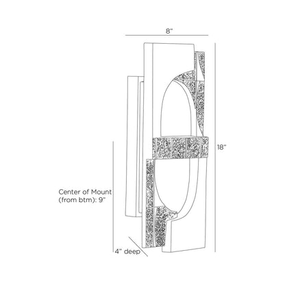 Graham LED Wall Light - line drawing.