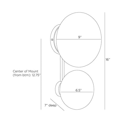Greensboro Wall Light - line drawing.