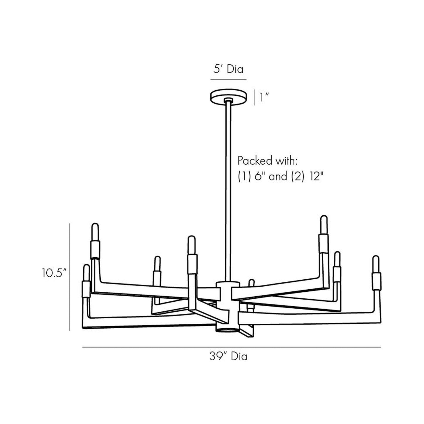 Griff Chandelier - line drawing.