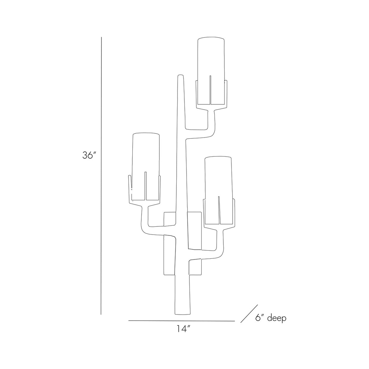 Griffin Wall Light - line drawing.