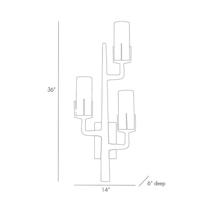 Griffin Wall Light - line drawing.