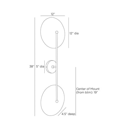 Griffith Wall Light - line drawing.