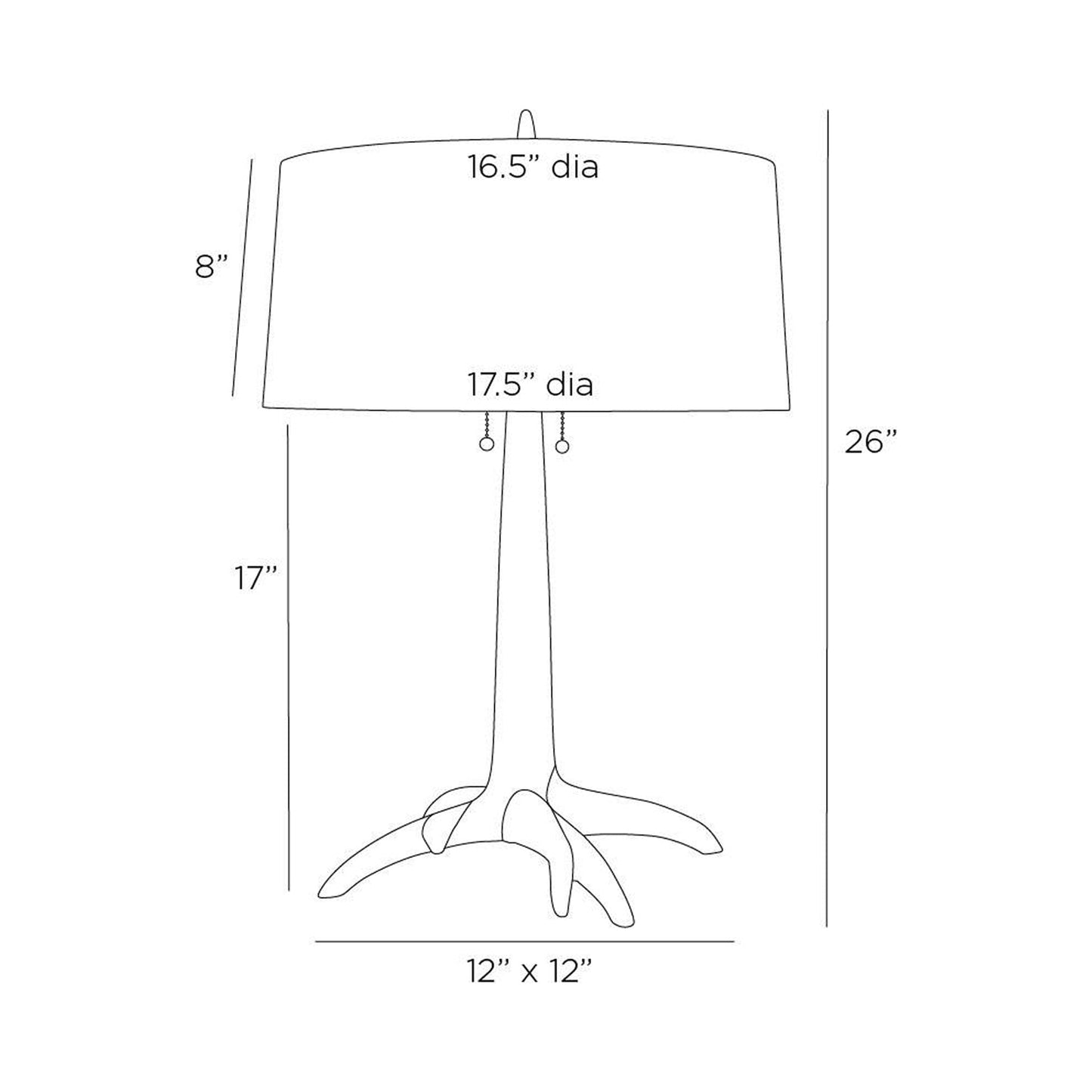 Haggard Table Lamp - line drawing.