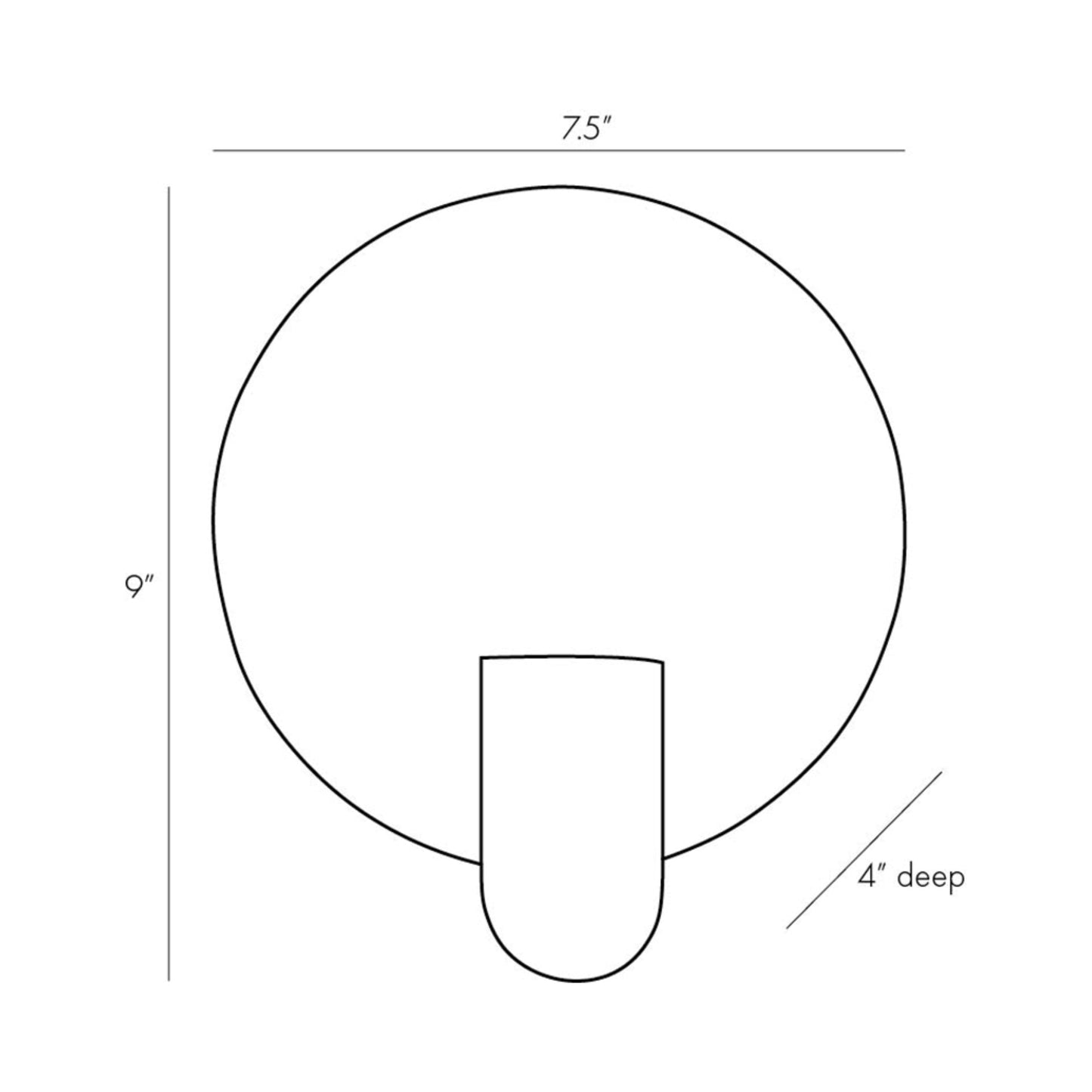 Halette Wall Light - line drawing.