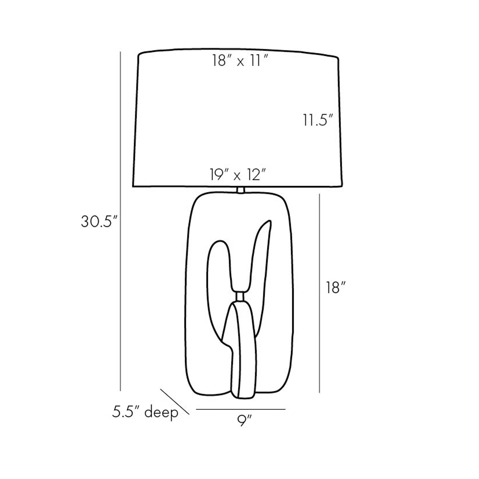 Harleen Table Lamp - line drawing.
