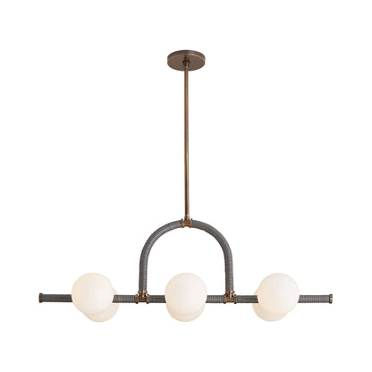 Harrison Linear Chandelier in Heritage Brass.