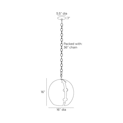 Hartland Pendant Light - line drawing.
