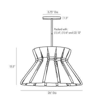Harvey Pendant Light - line drawing.