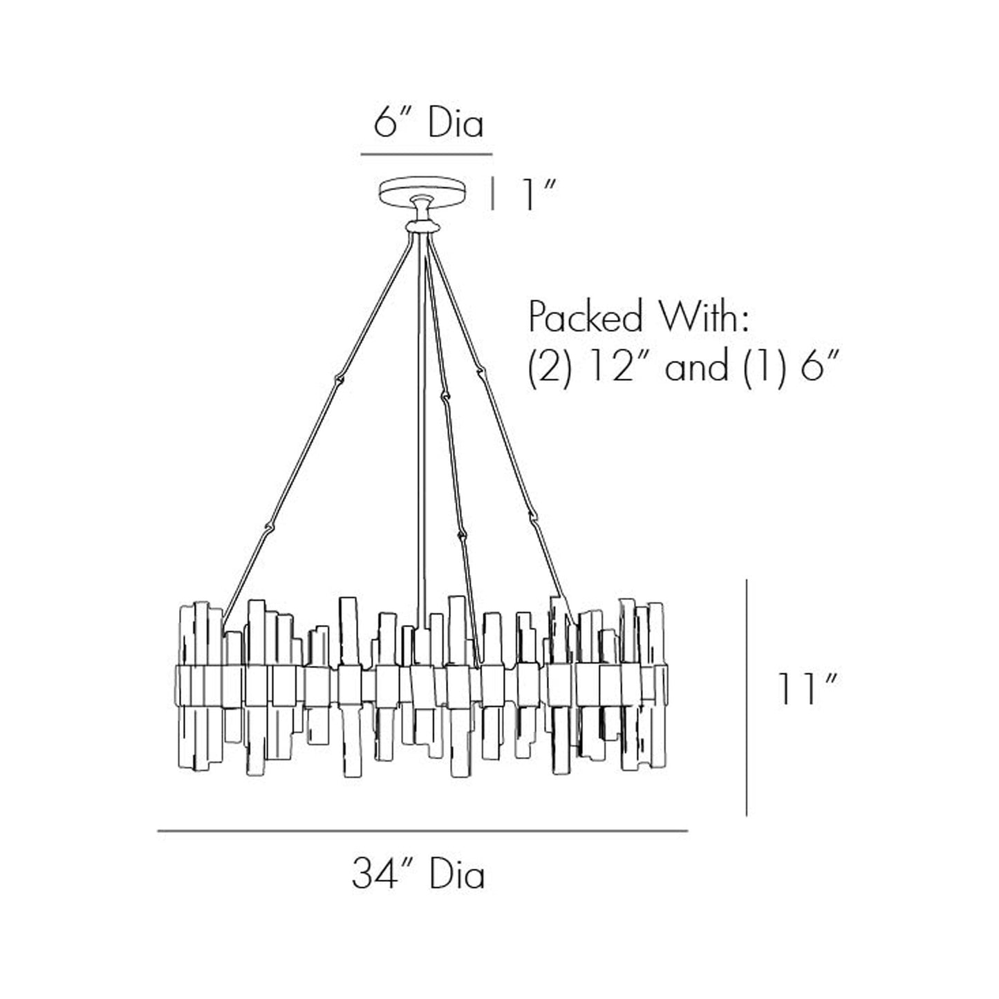 Haskell Chandelier - line drawing.