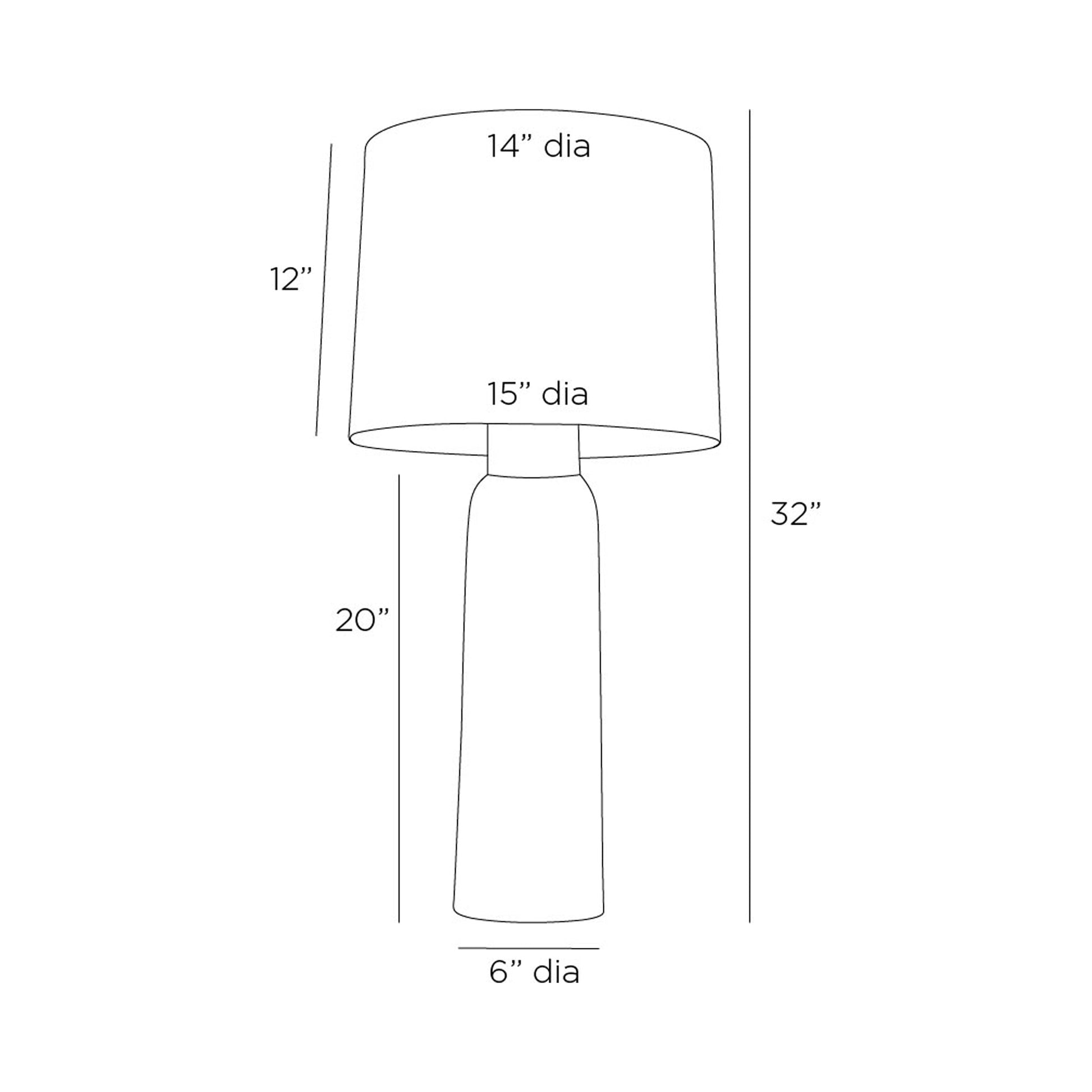 Heather Table Lamp - line drawing.