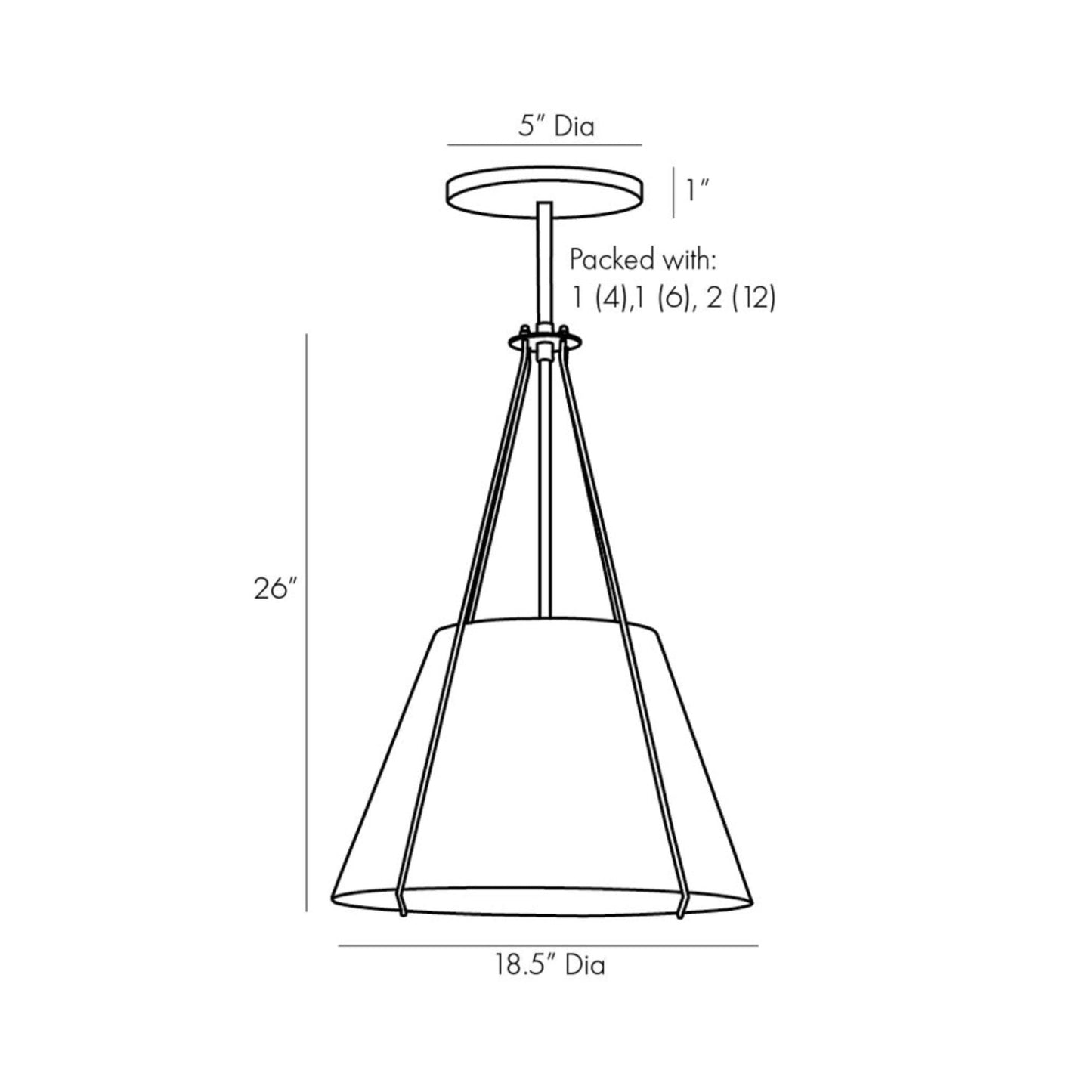 Heloise Pendant Light - line drawing.