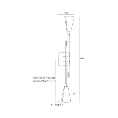 Herrera Wall Light - line drawing.