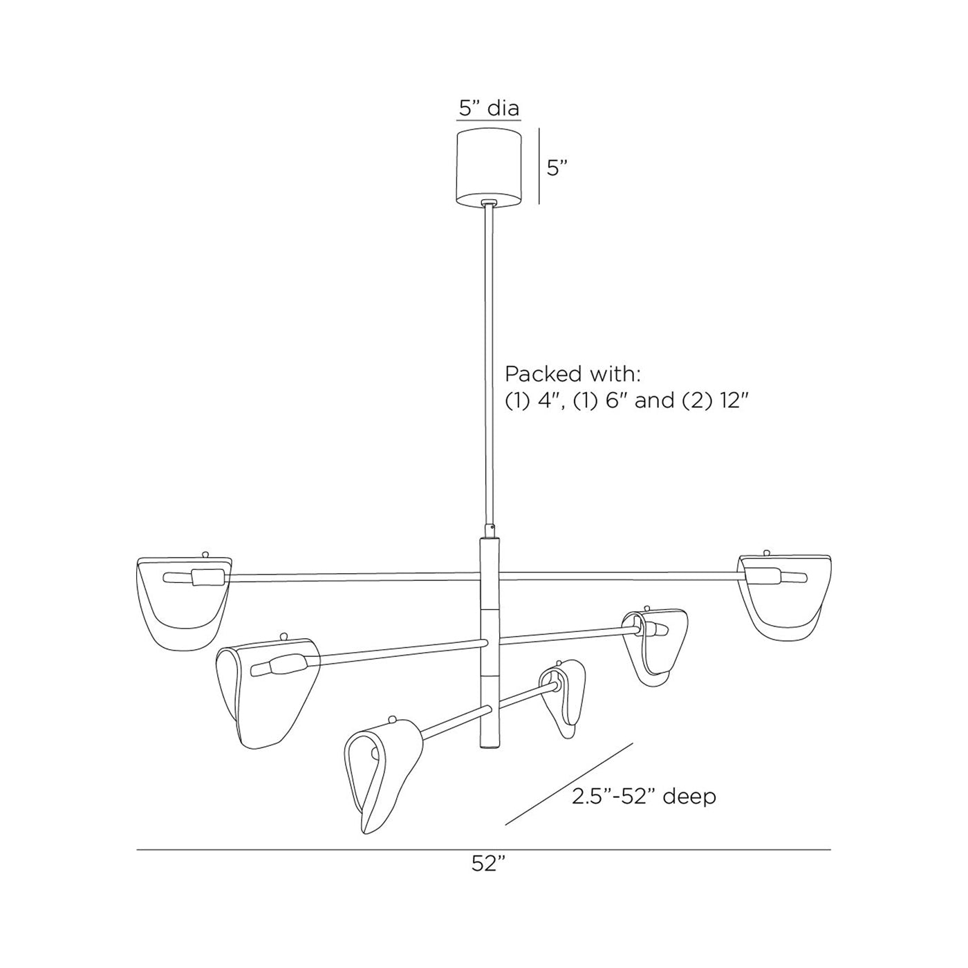 Hockless Chandelier - line drawing.