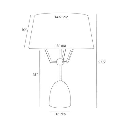 Hodgins Table Lamp - line drawing.