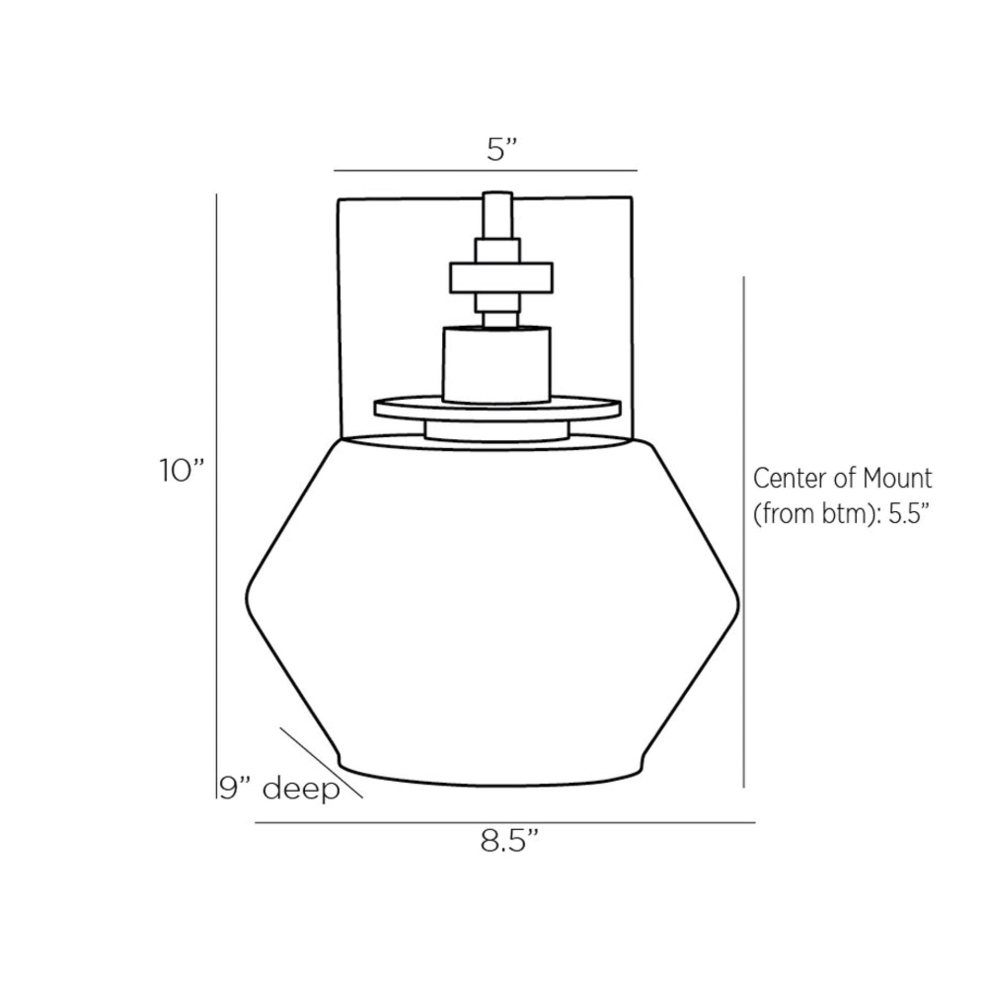 Holm Wall Light - line drawing.