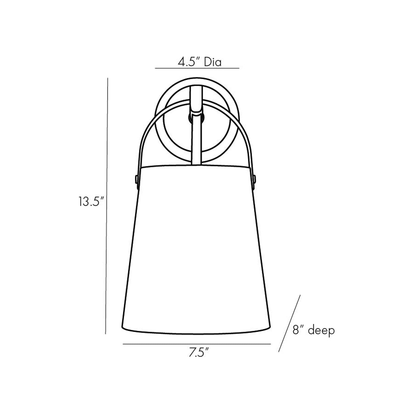 Ian Wall Light - line drawing.