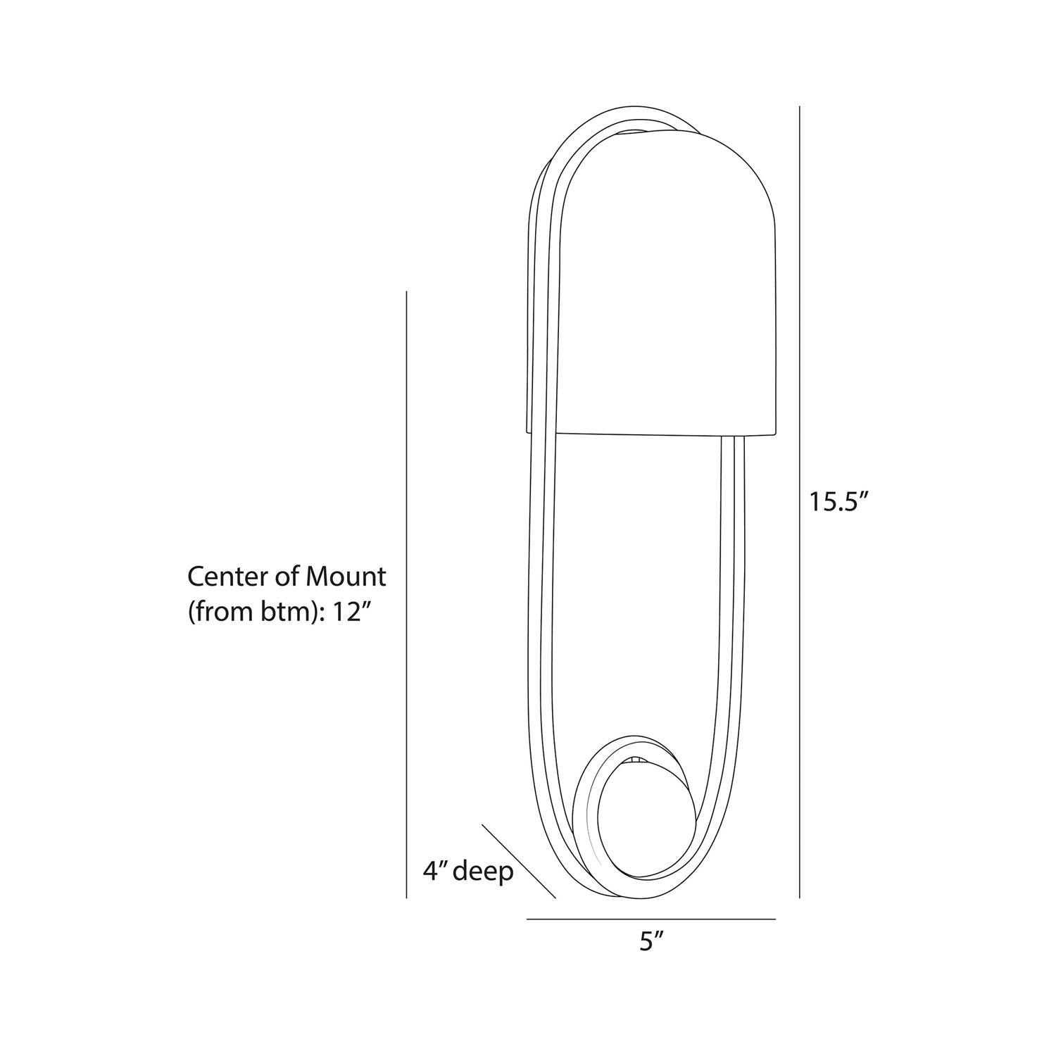 Ilma Wall Light - line drawing.