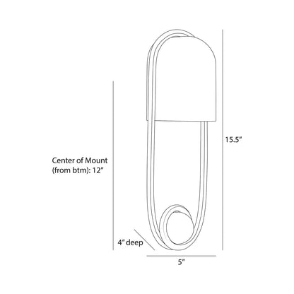 Ilma Wall Light - line drawing.
