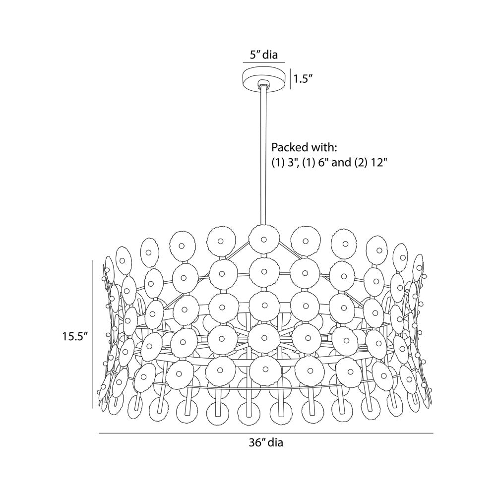 Imperia Chandelier - line drawing.