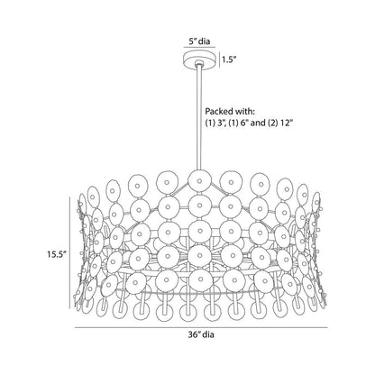 Imperia Chandelier - line drawing.