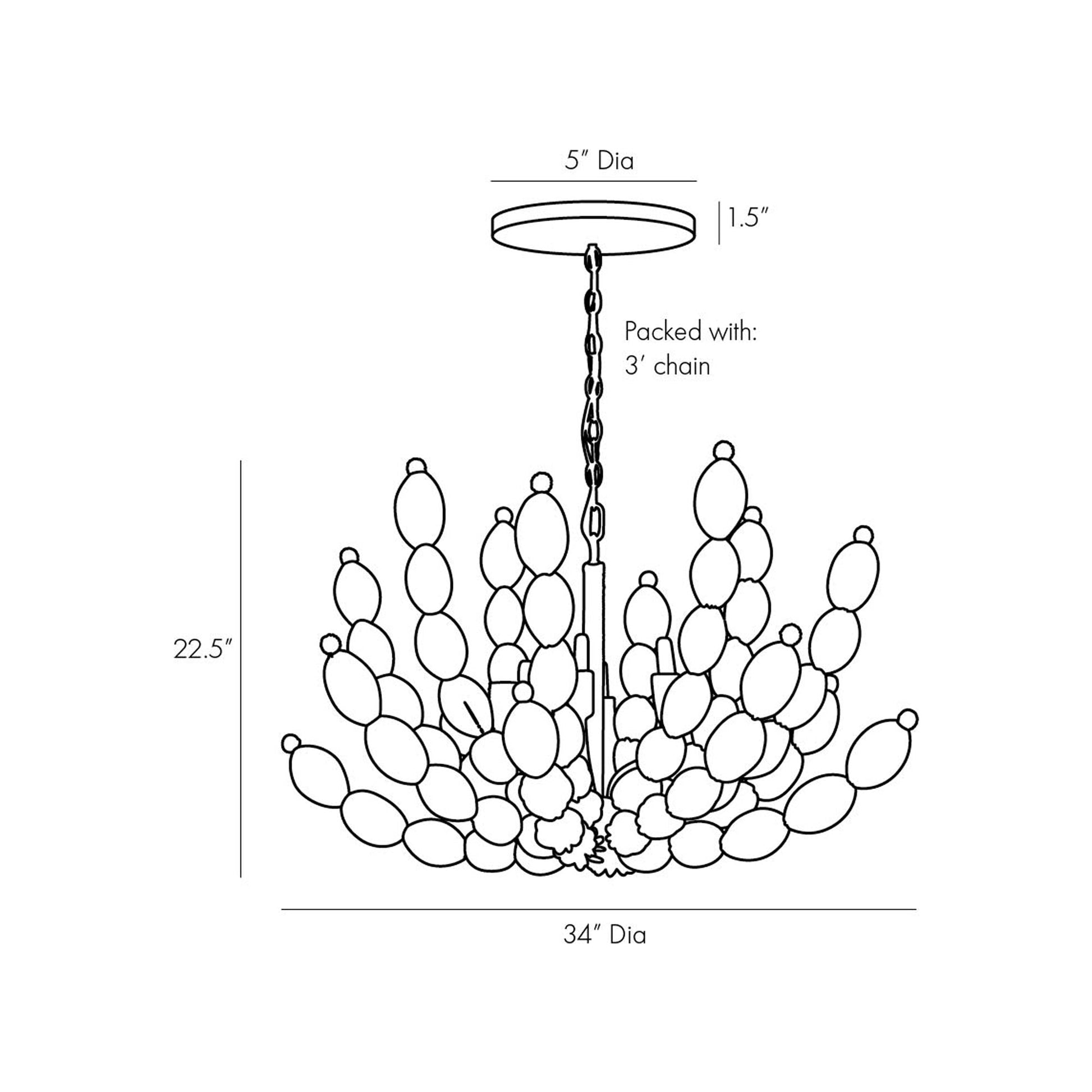 Indi Chandelier - line drawing.