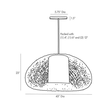 Ingrid Pendant Light - line drawing.