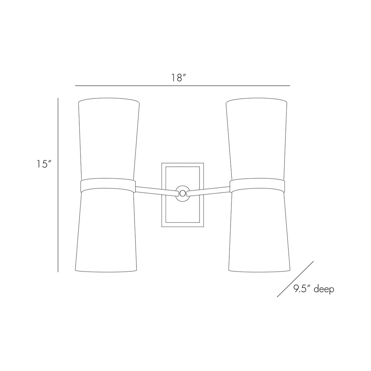Inwood Wall Light - line drawing.