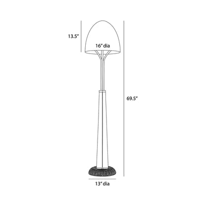 Italia Floor Lamp - line drawing.