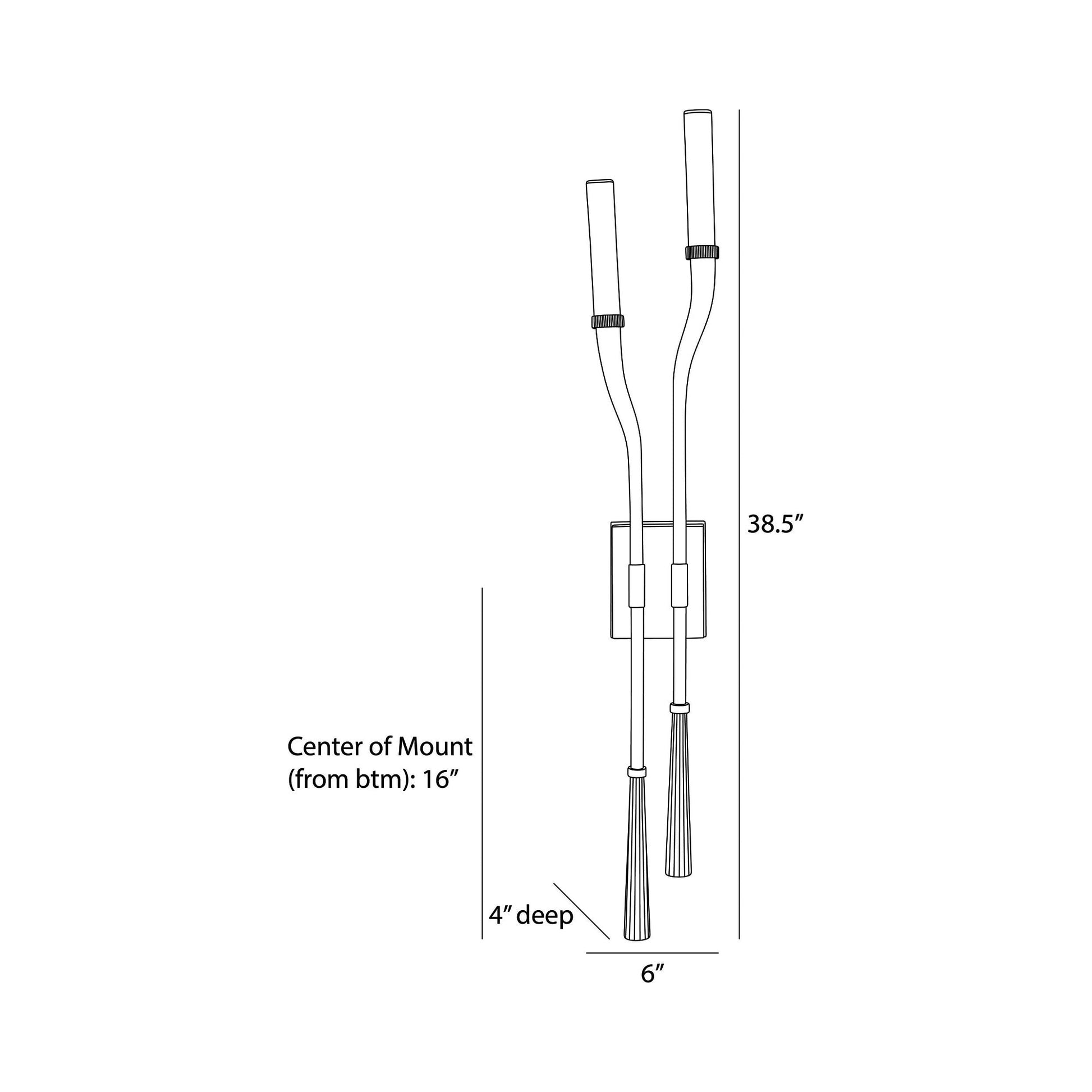 Italo LED Wall Light - line drawing.