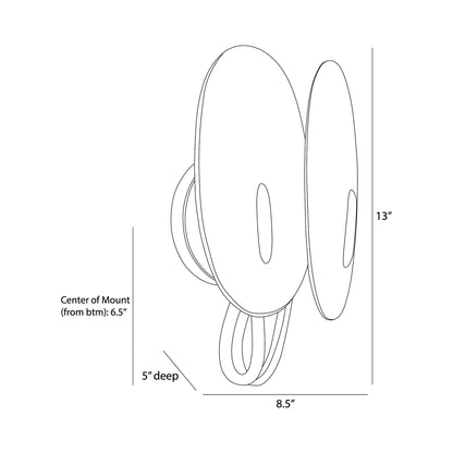 Izara Wall Light - line drawing.