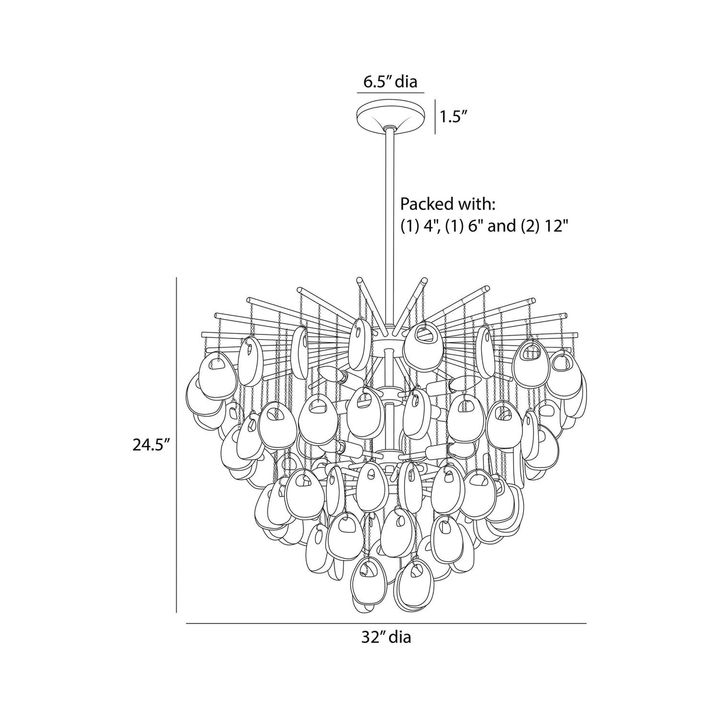 Jacqueline Chandelier - line drawing.