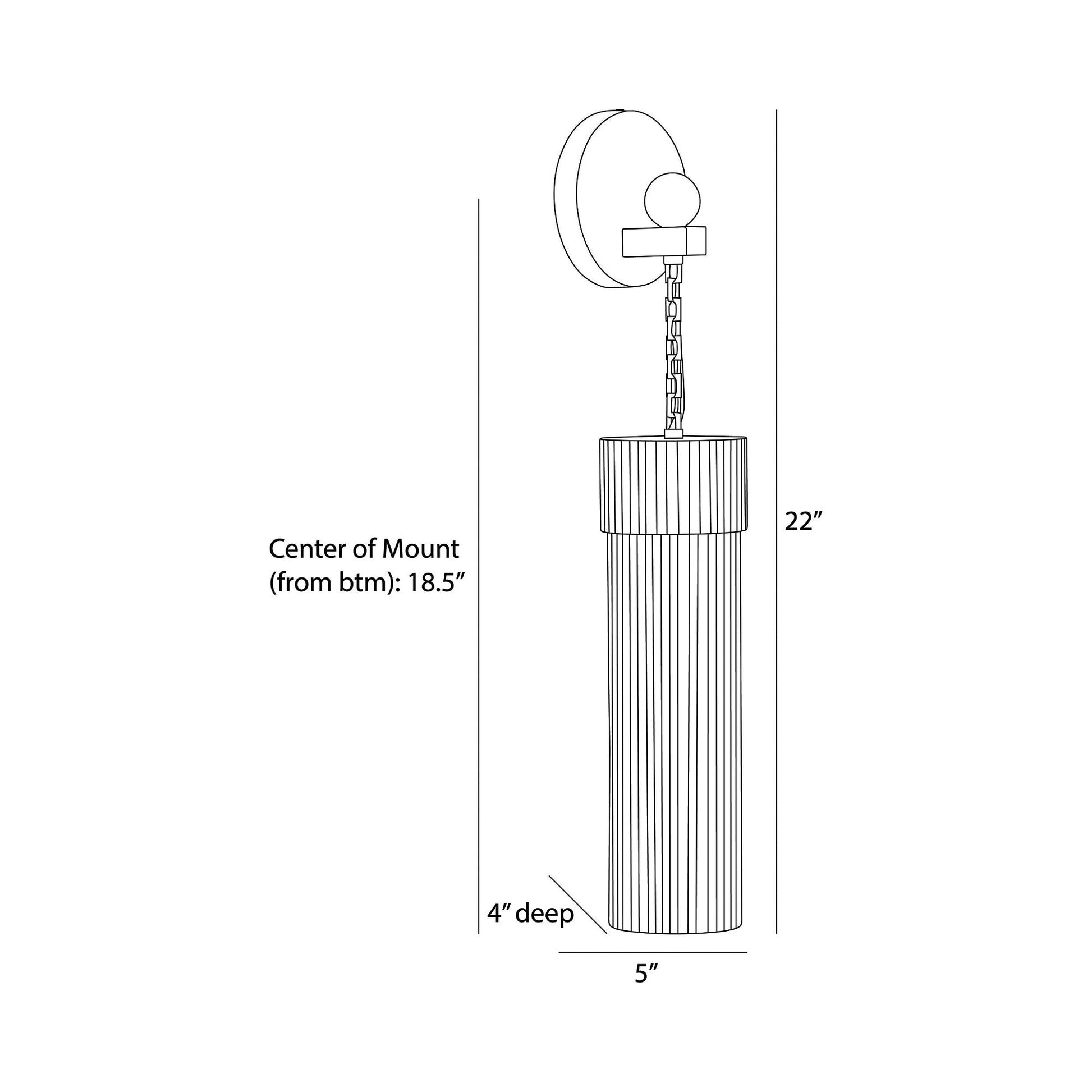 Jayce Bath Vanity Light - line drawing.