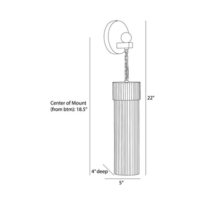 Jayce Bath Vanity Light - line drawing.