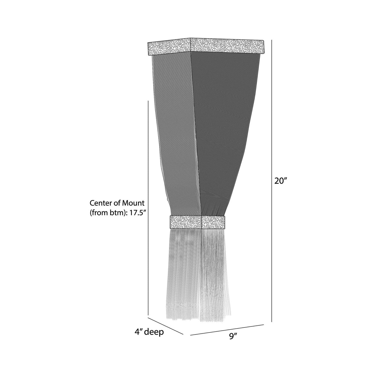 Jenessa LED Wall Light - line drawing.