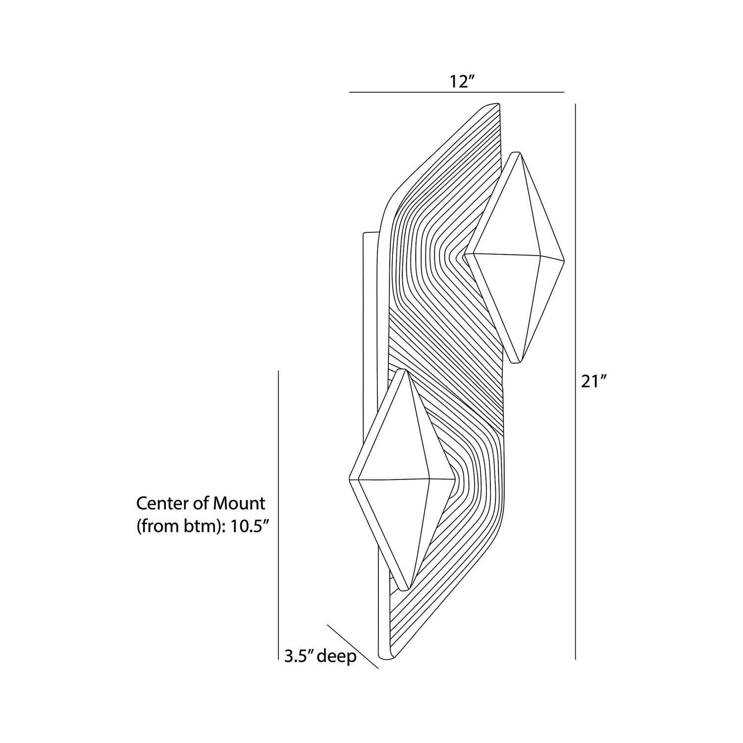 Jenner LED Wall Light - line drawing.