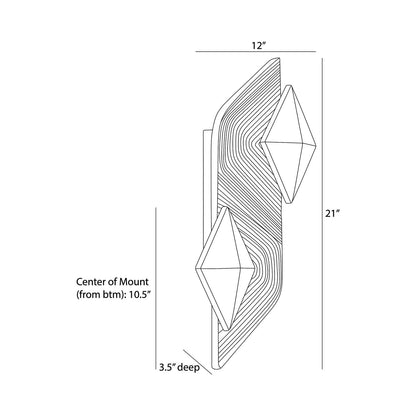 Jenner LED Wall Light - line drawing.