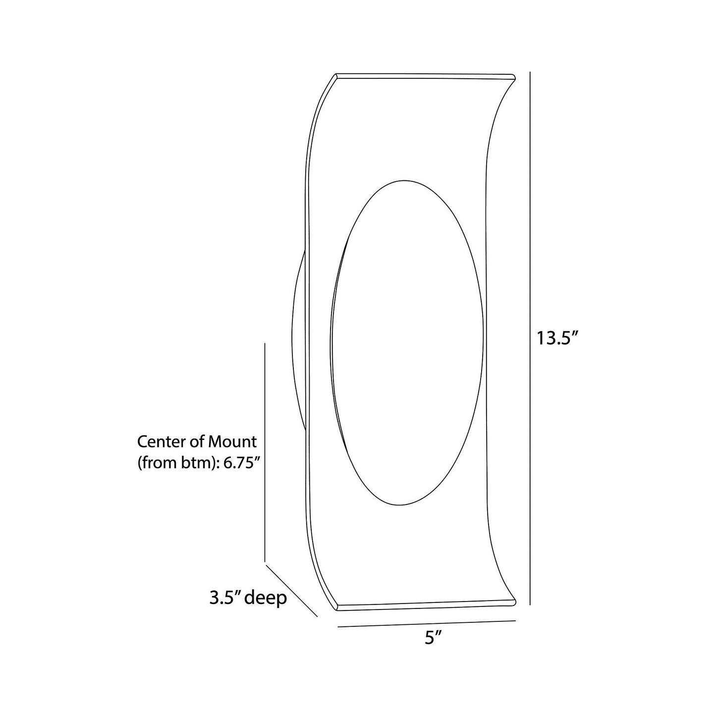 Jeter LED Wall Light - line drawing.