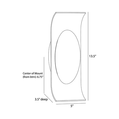 Jeter LED Wall Light - line drawing.