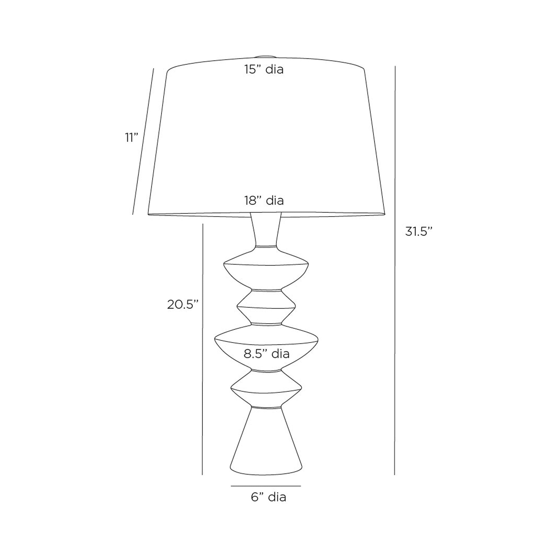 Jillian Table Lamp - line drawing.