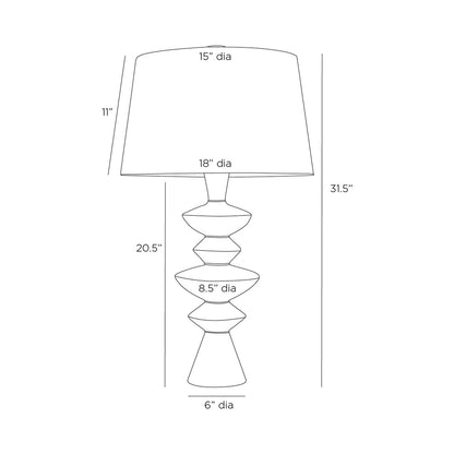Jillian Table Lamp - line drawing.