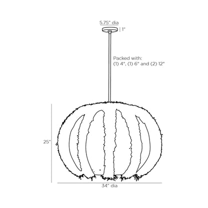 Johanna Pendant Light - line drawing.