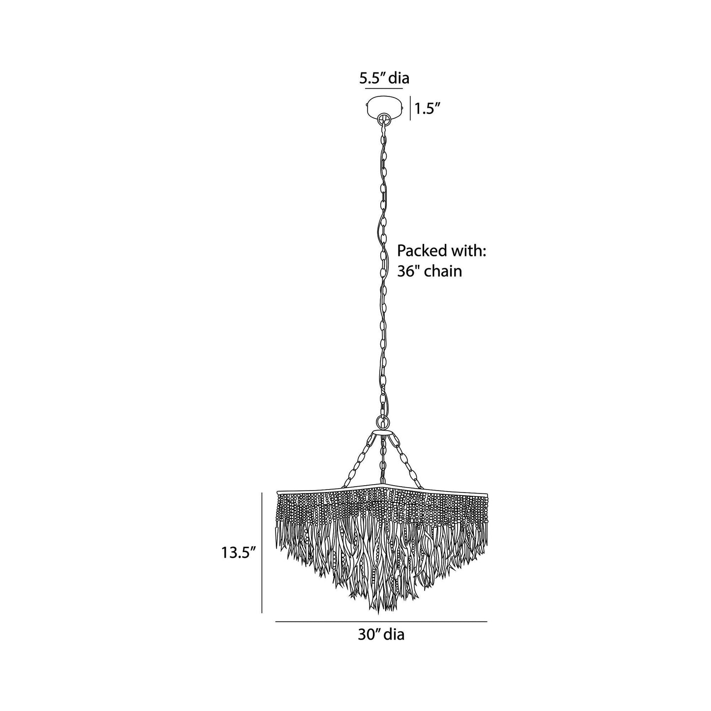 Josephine Chandelier - line drawing.