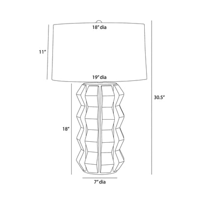 Journey Table Lamp - line drawing.