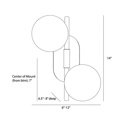Julie Wall Light - line drawing.
