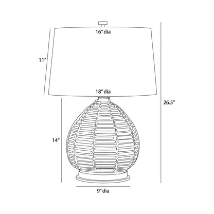 Juliette Table Lamp - line drawing.