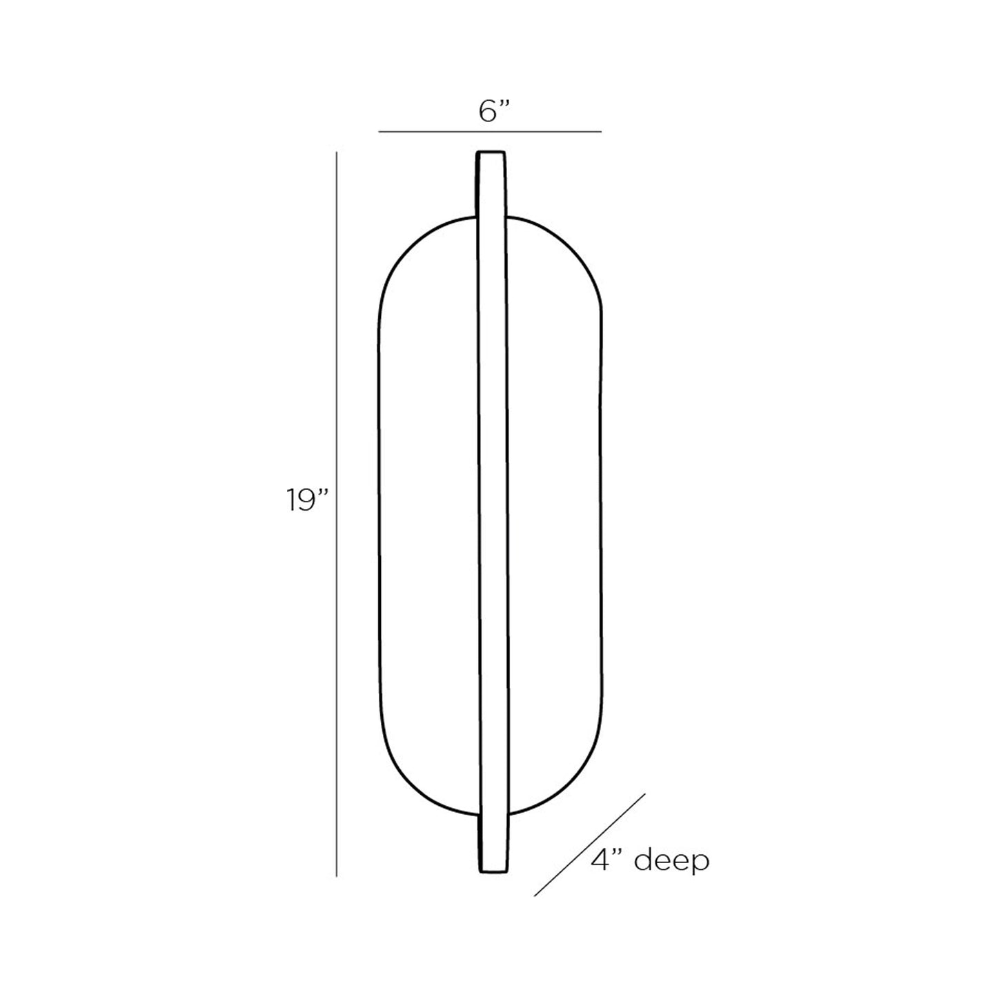 Julius Wall Light - line drawing.