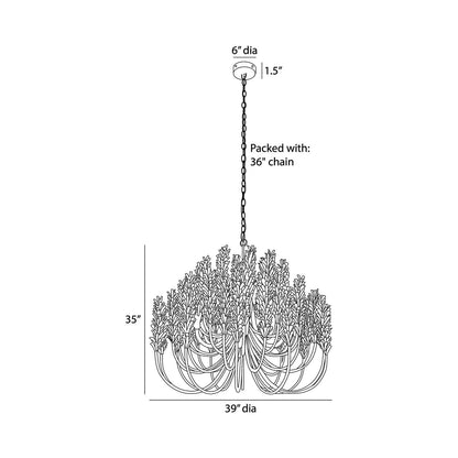Kaia Chandelier - line drawing.