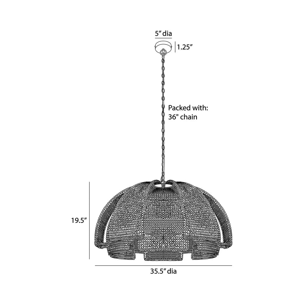 Kamari Pendant Light - line drawing.