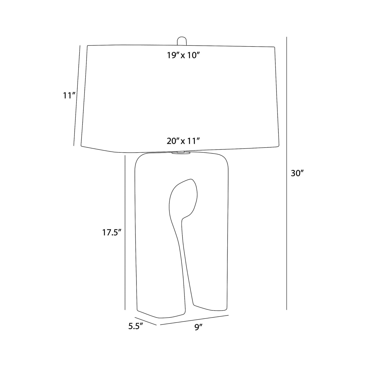 Kamora Table Lamp - line drawing.